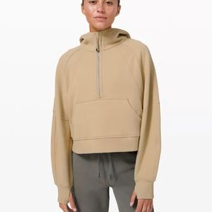 Tan Lulu lemon oversized scuba half zip